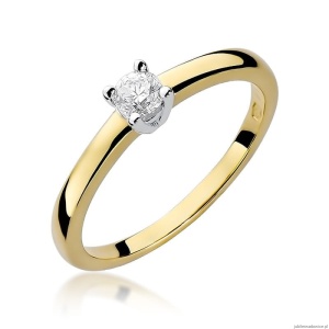 Pierścionek W292 Diament 0,20ct żółte złoto