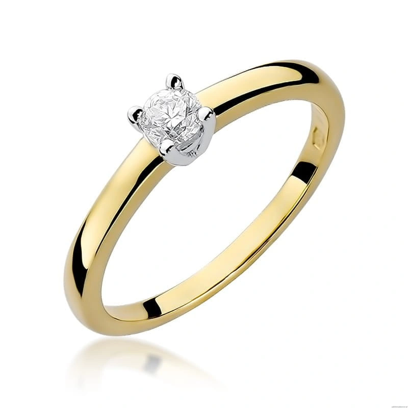 Pierścionek W292 Diament 0,20ct żółte złoto