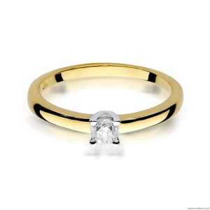 Pierścionek W292 Diament 0,20ct żółte złoto