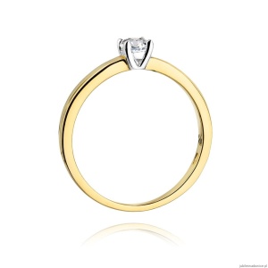 Pierścionek W292 Diament 0,20ct żółte złoto