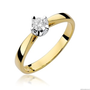 Pierścionek W293 Diament 0,20ct żółte złoto
