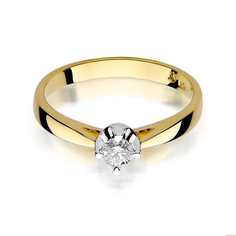 Pierścionek W293 Diament 0,20ct żółte złoto