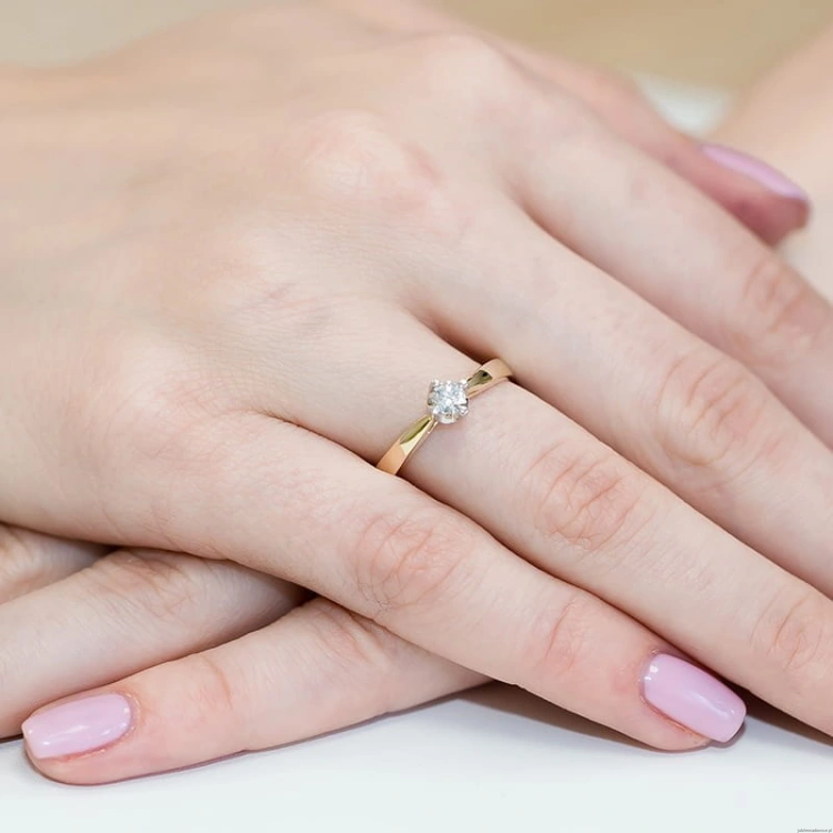 Pierścionek W293 Diament 0,20ct żółte złoto