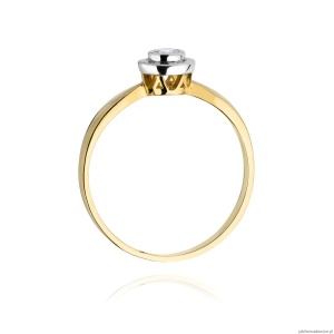 Pierścionek W294 Diament 0,10ct żółte złoto