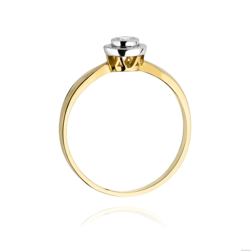 Pierścionek W294 Diament 0,10ct żółte złoto
