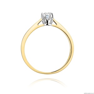 Pierścionek W295 Diament 0,12ct żółte złoto