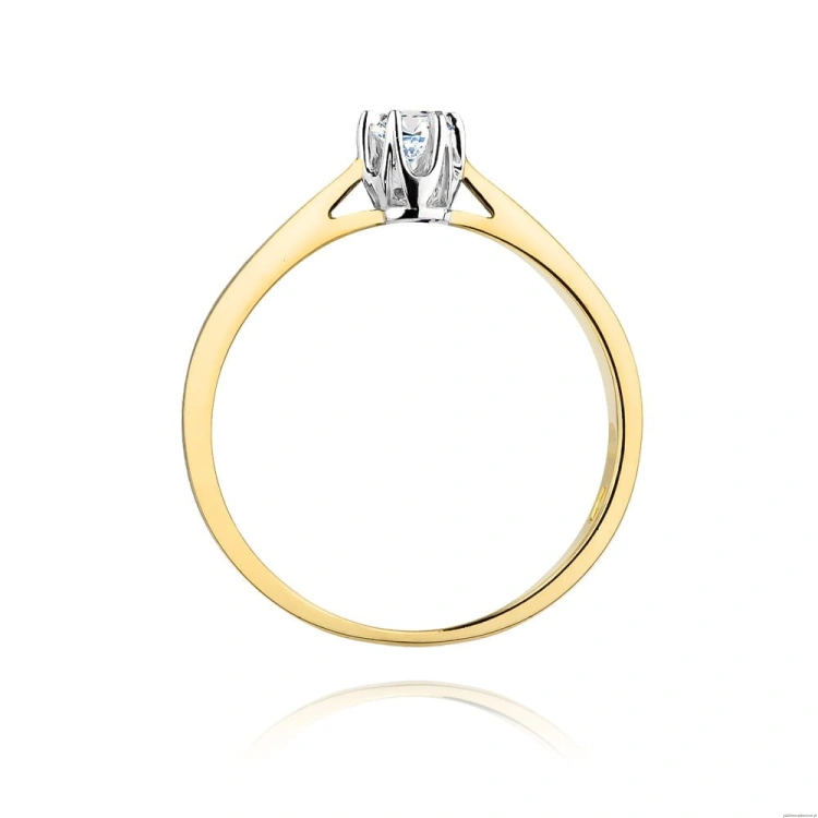 Pierścionek W295 Diament 0,12ct żółte złoto