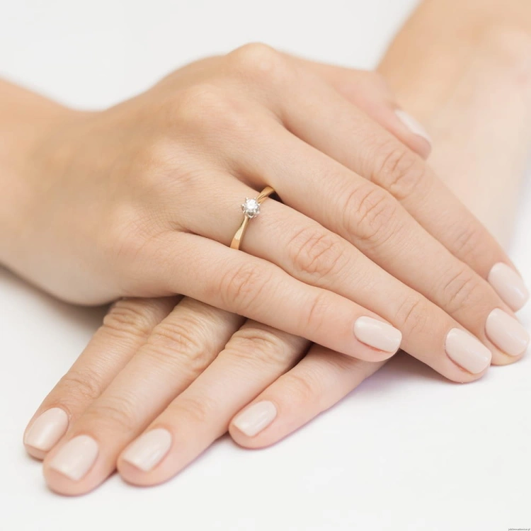 Pierścionek W295 Diament 0,12ct żółte złoto