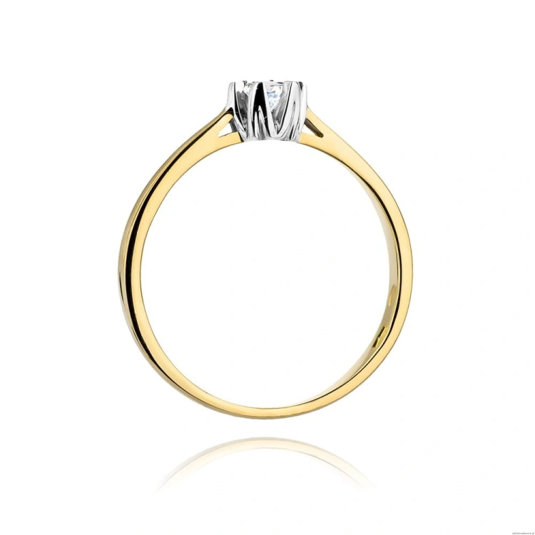 Pierścionek W299 Diament 0,12ct żółte złoto