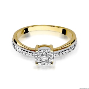 Pierścionek W302 Diament 0,08ct żółte złoto