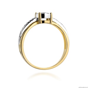 Pierścionek W302 Diament 0,08ct żółte złoto