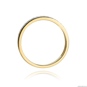 Pierścionek W306 z diamentami żółte złoto