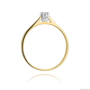 Pierścionek W311 Diament 0,09ct żółte złoto