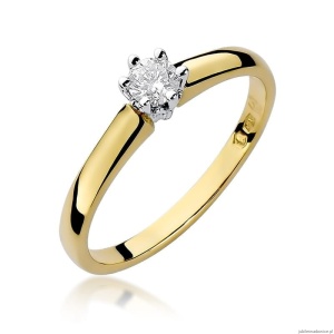 Pierścionek W317 Diament 0,20ct żółte złoto