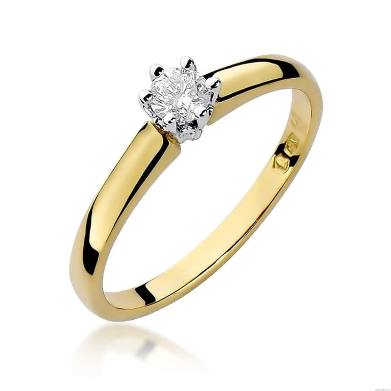 Pierścionek W317 Diament 0,20ct żółte złoto