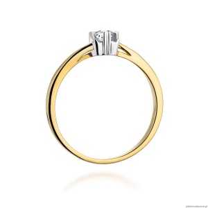 Pierścionek W318 Diament 0,10ct żółte złoto