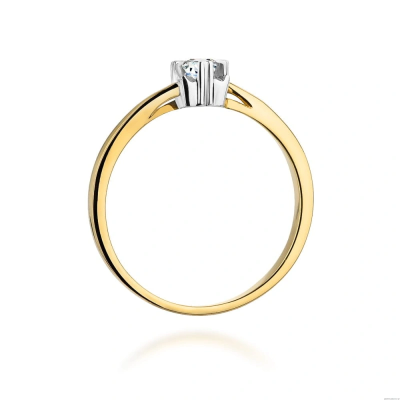 Pierścionek W318 Diament 0,10ct żółte złoto