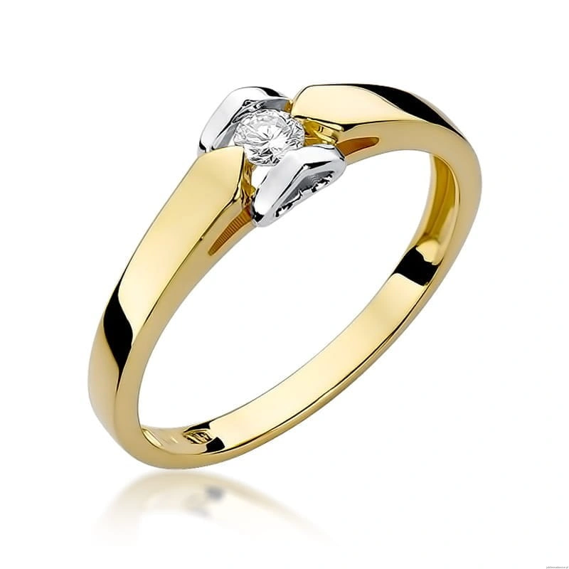 Pierścionek W320 Diament 0,04ct żółte złoto