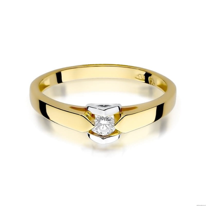 Pierścionek W320 Diament 0,04ct żółte złoto