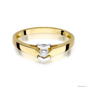 Pierścionek W320 Diament 0,09ct żółte złoto