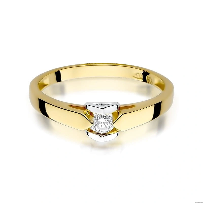 Pierścionek W320 Diament 0,09ct żółte złoto