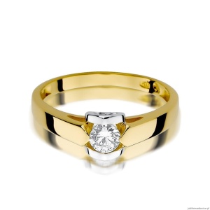 Pierścionek W320 Diament 0,30ct żółte złoto