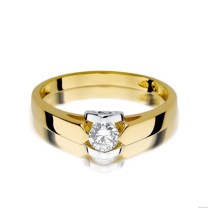 Pierścionek W320 Diament 0,30ct żółte złoto