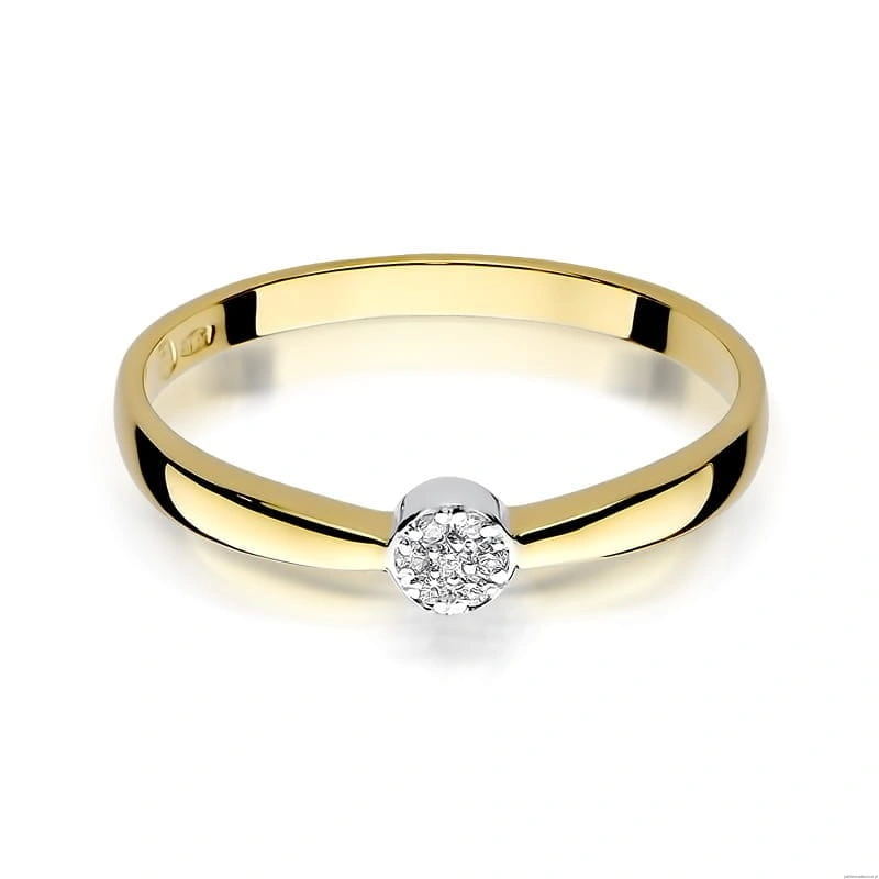 Pierścionek W322 Diament 0,04ct żółte złoto