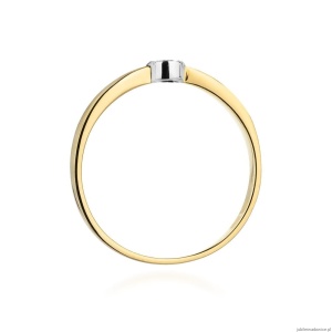 Pierścionek W322 Diament 0,04ct żółte złoto