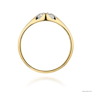 Pierścionek W331 Diament 0,10ct żółte złoto