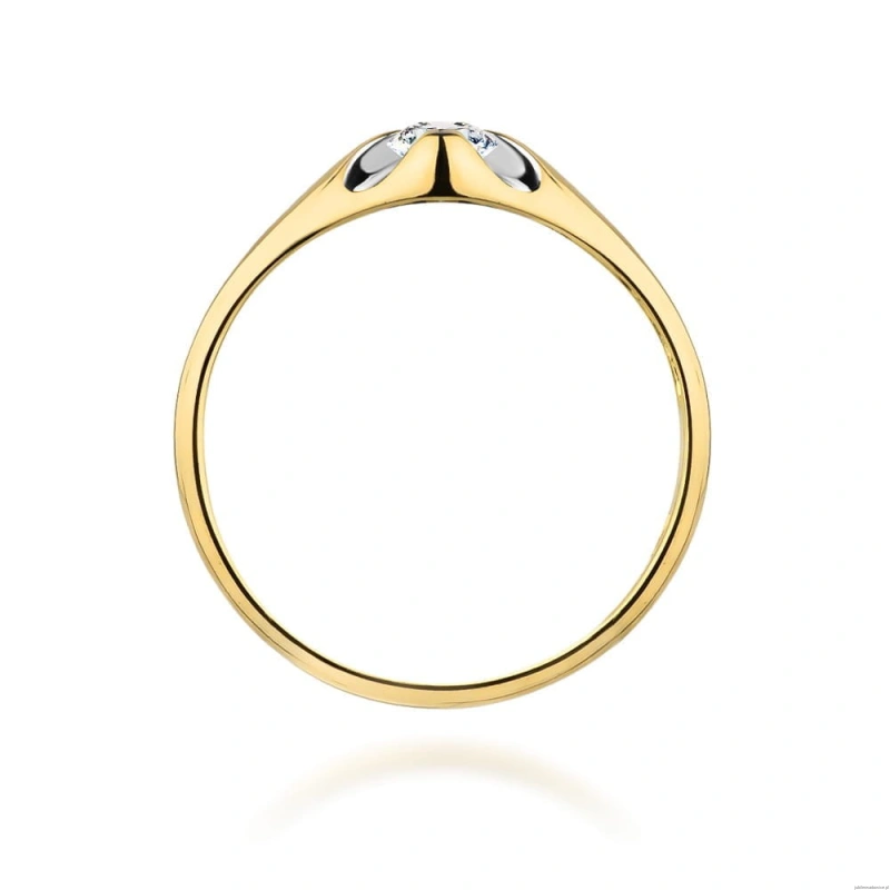 Pierścionek W331 Diament 0,10ct żółte złoto