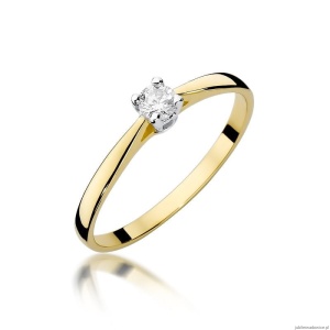 Pierścionek W335 Diament 0,15ct żółte złoto