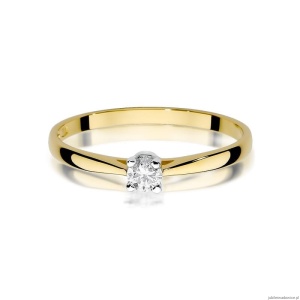 Pierścionek W335 Diament 0,15ct żółte złoto