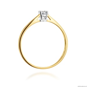 Pierścionek W335 Diament 0,15ct żółte złoto