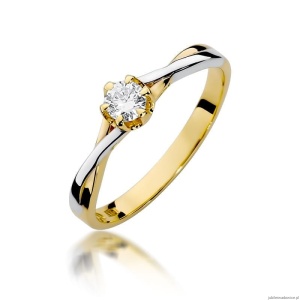 Pierścionek W340B Diament 0,23ct żółte złoto