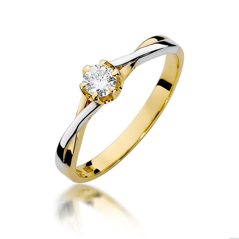 Pierścionek W340B Diament 0,23ct żółte złoto