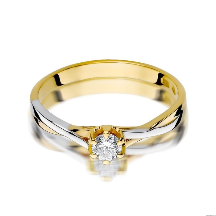 Pierścionek W340B Diament 0,23ct żółte złoto