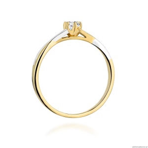 Pierścionek W340 Diament 0,12ct żółte złoto