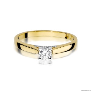 Pierścionek W341 Diament 0,25ct żółte złoto