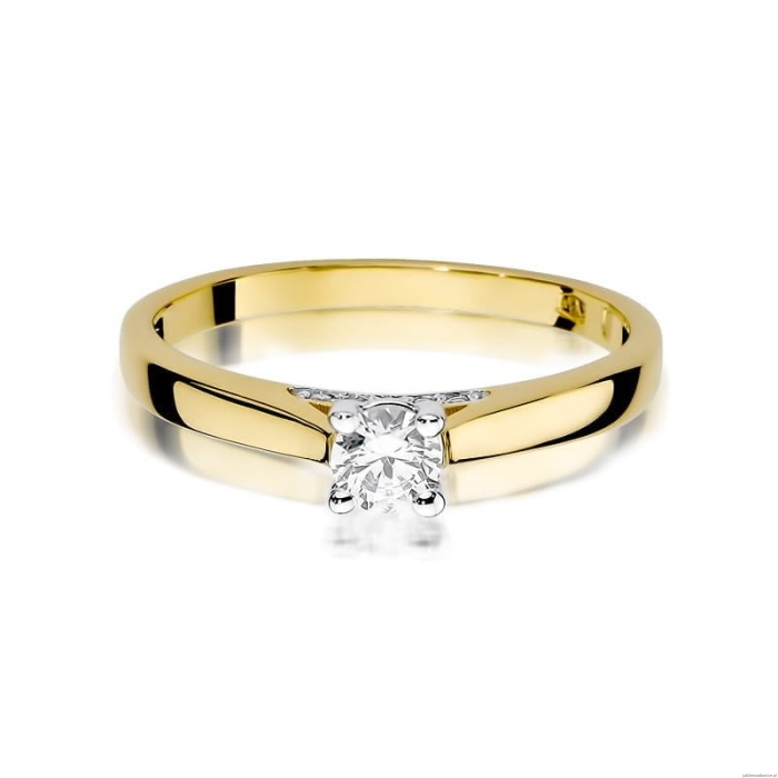 Pierścionek W341 Diament 0,25ct żółte złoto
