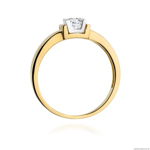 Pierścionek W343 Diament 0,10ct żółte złoto