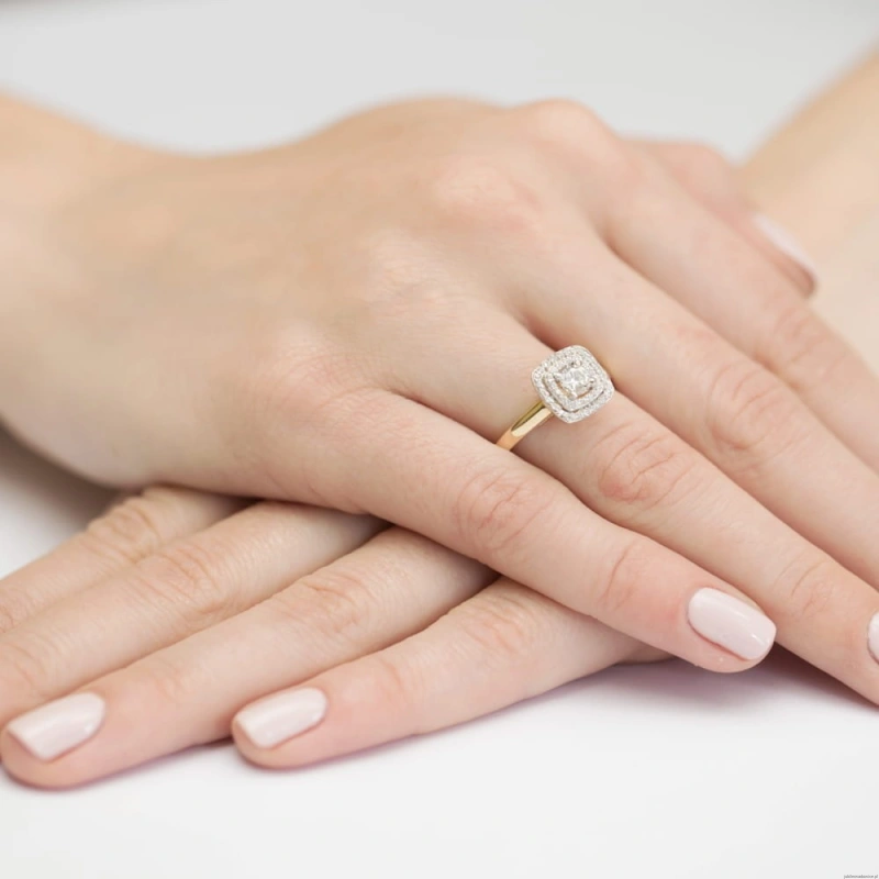 Pierścionek W345 Diament 0,30ct żółte złoto