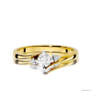 Pierścionek W346B Diament 0,25ct żółte złoto