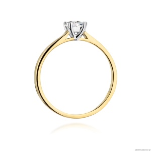 Pierścionek W347 Diament 0,30ct żółte złoto