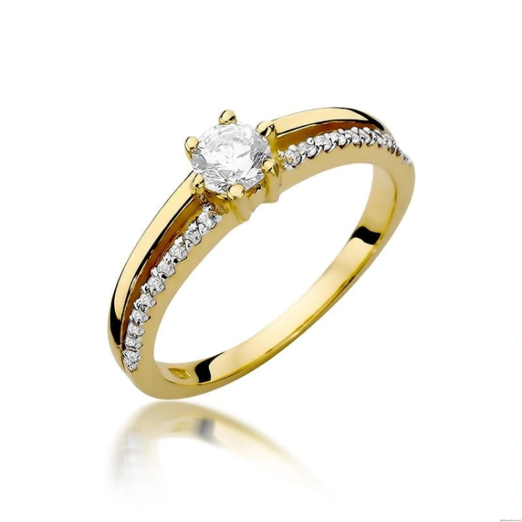 Pierścionek W355 Diament 0,30ct żółte złoto