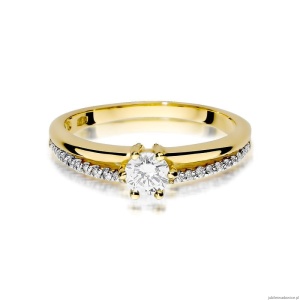 Pierścionek W355 Diament 0,30ct żółte złoto