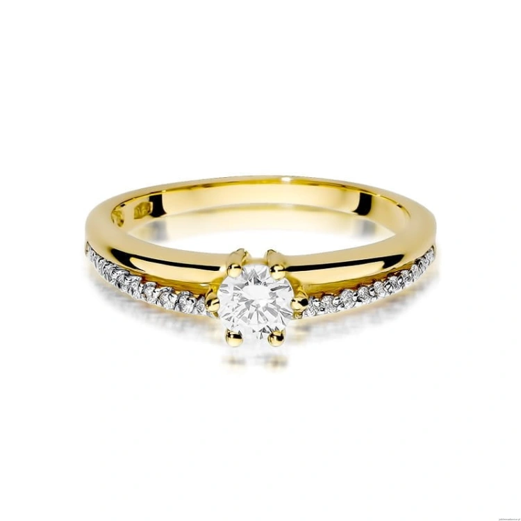 Pierścionek W355 Diament 0,30ct żółte złoto