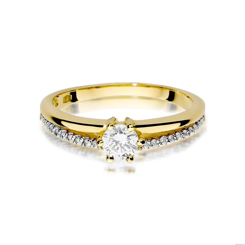 Pierścionek W355 Diament 0,30ct żółte złoto