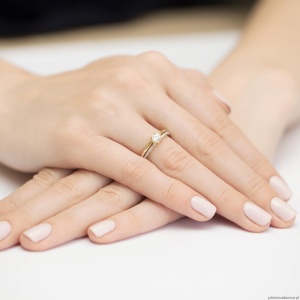 Pierścionek W355 Diament 0,30ct żółte złoto