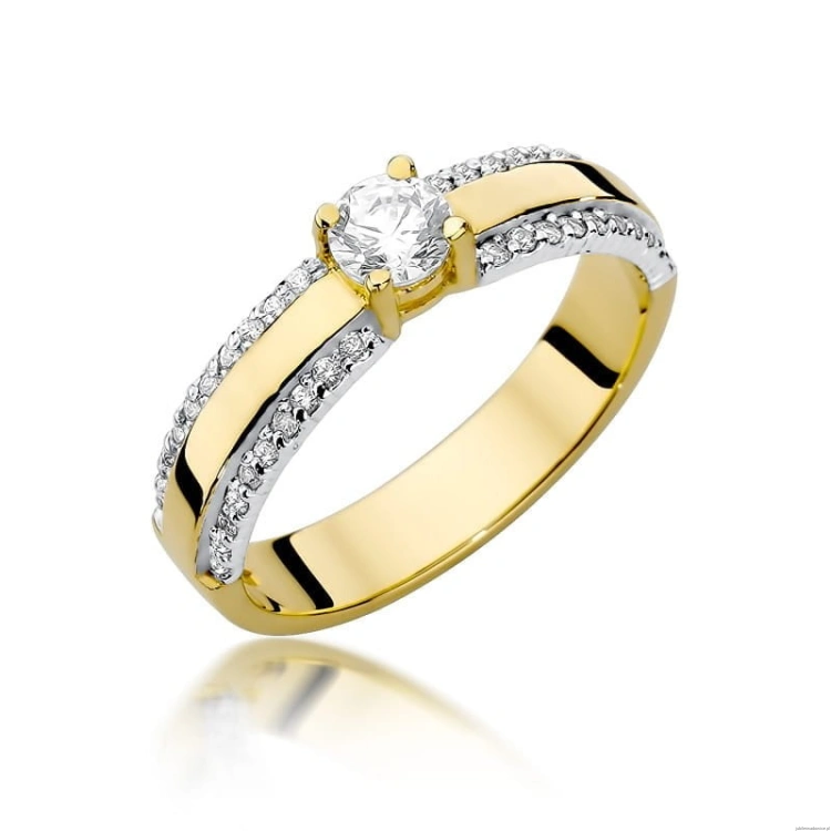 Pierścionek W356 Diament 0,25ct żółte złoto